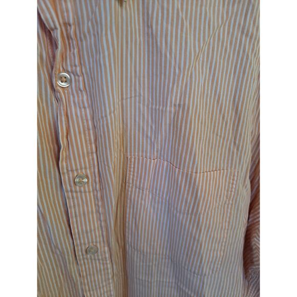 Donald Ross Orange and White‎ Striped Button Up Shirt Size XL - Picture 2 of 7